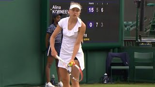 16yearold Alina Korneeva defeats Vendula Valdmannova at Wimbledon Juniors [upl. by Leahcimaj]