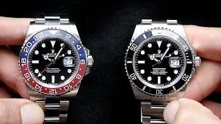 4K Rolex 2021 GMT Pepsi Vs the Submariner 41 differences beyond the obvious  Hafiz J Mehmood [upl. by Niuqauj]