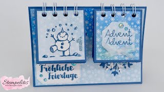 TischAdventskalender Schneeflockentraum mit Cinch  Stempelitis mit Produkten von Stampin Up [upl. by Nnylyt]