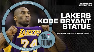 The NBA Today crew reacts to the Lakers unveiling a Kobe Bryant statue outside of Cryptocom Arena 💜 [upl. by Larsen]