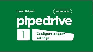 Pipedrive configure export settings [upl. by Oirramaj]