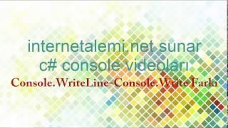 c Consolevideo1 WriteLine Write Farkı [upl. by Kravits694]