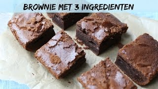 NUTELLA BROWNIE MET 3 INGREDIËNTEN  LEKKER EN SIMPEL [upl. by Kamal31]