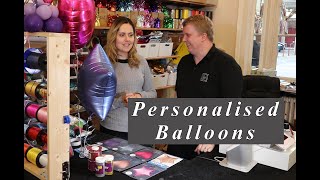 Personaling Balloons  Using our range of Foil balloons we can glitter write your personal message [upl. by Swanhilda488]