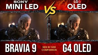 Sony BRAVIA 9 vs LG G4 OLED  Mini LED QLED vs OLED TV Comparison [upl. by Alliscirp762]