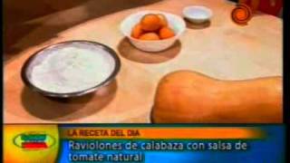 La receta Ravioles de calabaza con salsa de tomate natural pt1 201101103gp [upl. by Gareri]