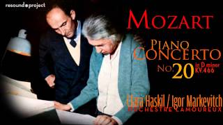 Mozart Piano Concerto 20  Haskil Markevitch 1960 [upl. by Ymmik781]