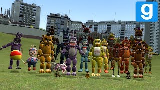 Gmod Fnaf  ULTIMATE CUSTOM NIGHT ANIMATRONICS CHASING NPCS [upl. by Mert]