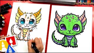 How To Draw A Mythical Kitten Dragon [upl. by Esened]