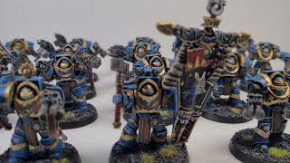 Horus Heresy Ultramarine Cataphractii Terminators and Banner for Command Squad [upl. by Libbie498]