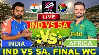 🔴Live India vs South Africa Final T20 World Cup 2024 IND vs SA indvssa cricketlive [upl. by Phyl549]