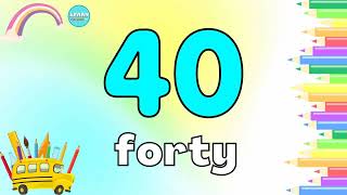 الأرقام باللغة الإنجليزية من 40 إلى 50  تعليم الارقام للاطفال  Numbers for kids from 40 to 50 [upl. by Oech308]