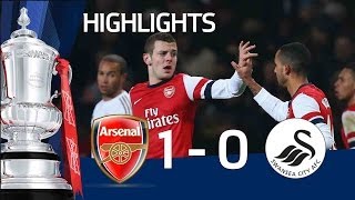 Arsenal 10 Swansea  Wilshere goal and full highlights  The FA Cup 3rd Round Replay 2013 [upl. by Einafpets926]