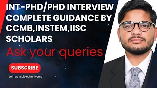 IntPhDPhD Interview complete Guidance by PhD Scholers  CCMB  IISc  inStem  IISER [upl. by Ysak]