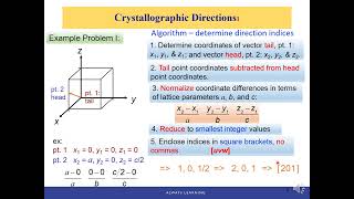 ENGR140 Ch3 8 3 10 Crystallographic Directions and Planes [upl. by Earezed790]