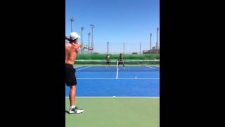 Tennis Trick Shot Steven Diez Practising in Jaen Future 10000 [upl. by Silvana190]