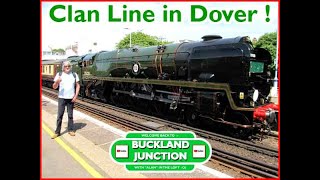 Buckland Junction 321 Steam Locomotive ClanLine and full Pullman coaches arrive at Dover Priory [upl. by Eceinej]