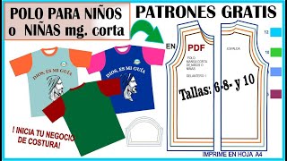 ✨PATRONES GRATIS DE POLO MANGA CORTA para NIÑOS Y NIÑAS [upl. by Alit]