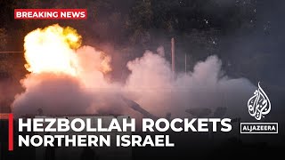 Northern Israel rocket attack Dozens of rockets launched from southern Lebanon [upl. by Atinahs]