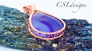 Open bezel wire wrapped cabochon [upl. by Yesima]