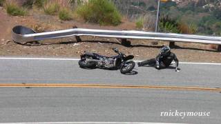 DRZ400 Motorcycle Crash on Mulholland [upl. by Urbai684]