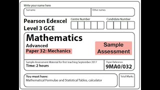 Edexcel A Level Maths  Sample Assessment  Mechanics [upl. by Ahsets]