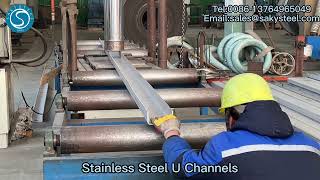 Stainless Steel U Channels Straightening Process [upl. by Payton670]