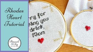 Embroidery stitch tutorial the Rhodes Heart [upl. by Vivian]