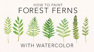 EASY Watercolor Tutorial Forest Ferns [upl. by Ellenwahs]