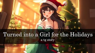 Turned into a Girl for the Holidays  tg tf transformation Gender Bender  AI Generated [upl. by Anairt]