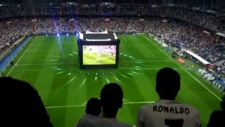 Santiago Bernabeu fans celebrating Sergio Ramos golden goal vs Atletico Madrid [upl. by Irma]