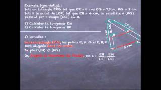 Niveau 4ème théorème de Thalès forme directe exercice type [upl. by Htebazileharas]