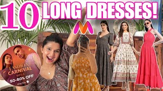 HUGE Myntra Long Dresses Haul😍Myntra Sale Haul Upto 80 Off  Rupal Yadav [upl. by Yemiaj]