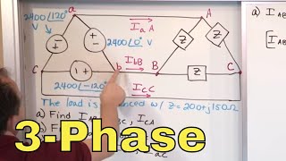 01  DeltaDelta 3Phase Circuit Problems Part 1 AC Circuit Analysis [upl. by Edmondo580]