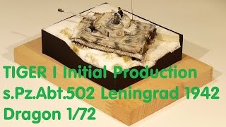 Plastikmodellbau Ps  Tiger 1 Initial sPzAbt502 Leningrad 1942  Dragon 172 [upl. by Alcina]