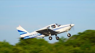 Piper Cherokee 180 takeoff and low approach 4K Video [upl. by Archy]