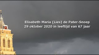 Dankdienst voor het leven van Lies de PaterSnoep 4 november 2020 1250 [upl. by Assenab]