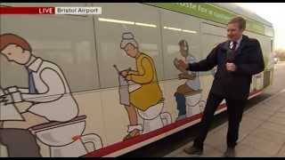 UKs first poo bus goes into service between Bristol and Bath  BBC News 20th Nov 2014 [upl. by Nealey]