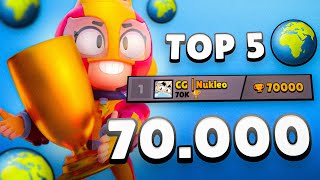 ¡LLEGO a 70000 COPAS en BRAWL STARS y ROMPO RECORD [upl. by Adnav]