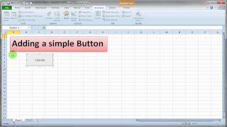 Adding a Simple VBA Button to Excel [upl. by Touber180]