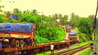 IRI Unloading Trucks From RORO Train at Last Station of Konkan Railway near Manglore [upl. by Fillander212]