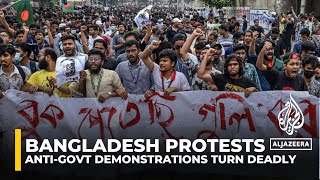 Bangladesh protests intensify as demonstrators demand PM Hasinas resignation [upl. by Helaina581]