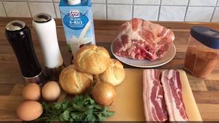 001  Oberpfälzer Schweinebraten in Biersoße mit Semmelknödel und Kraut [upl. by Ayiotal]