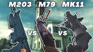 Comparing Warzones Grenade Launchers  MW M203 vs Cold War M79 vs Vanguard MK11 [upl. by Aleahc]