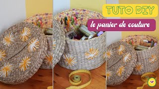 Tuto diy facile  fabriquer une boîte de rangement pour la couture à partir d’un panier [upl. by Ahsehyt]