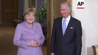 Germany Chancellor meets Belgian king [upl. by Riggins]