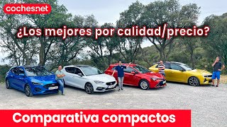 Comparativa Compactos Toyota Corolla Opel Astra Ford Focus Seat León  PruebaReview en español [upl. by Darrelle]