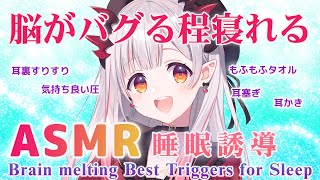 【ASMR】脳バグする程寝れる！耳裏スリスリぎゅ～が最強の睡眠誘導。タオル・耳裏・耳かき・囁き DeepSleepiest Triggers For The Best Sleep 【周防パトラ 】 [upl. by Hceicjow703]