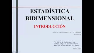 Estadística bidimensional Introducción Vídeo 1 de 3 [upl. by Silverman253]