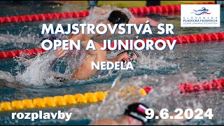 MAJSTROVSTVÁ SR OPEN A JUNIOROV V DLHOM BAZÉNE 2024  5poldeň [upl. by Louella]